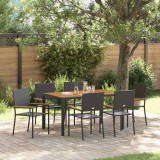 VidaXL Set de masă pentru grădină 7 pcs Negru, Lemn 150 x 90 x 75 cm