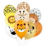 Set 20 Baloane Latex Jungle Party, 30cm, Ropet, Imprimeu Colorat, Baloane Aniversare Copii, Baloane Petrecere