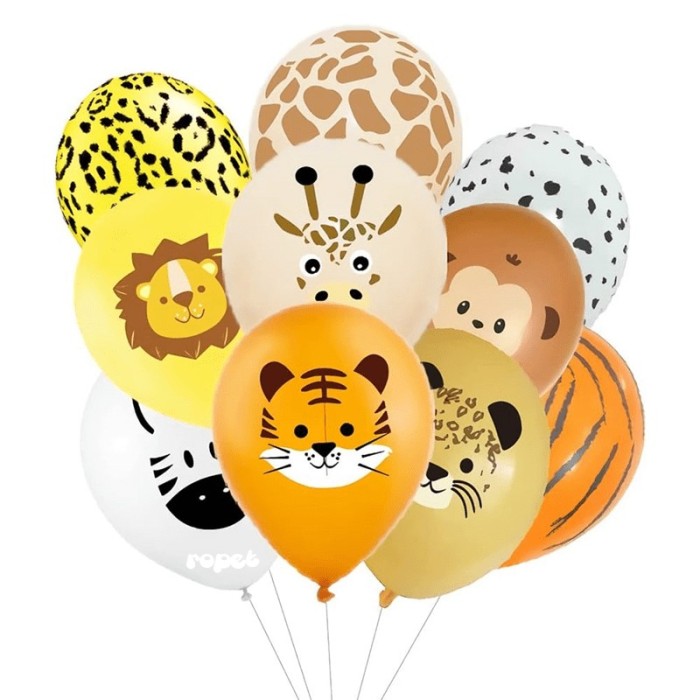 Set 20 baloane latex, imprimeu color Jungle Party, 30cm, Ropet