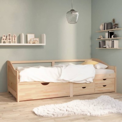 vidaXL Pat de zi cu 3 locuri cu sertare, 90x200 cm, lemn masiv de pin 322169 foto