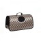 Geanta pentru Transport Animale Bej Neagra cu Carouri 48x22x26cm
