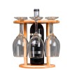 Suport pentru o sticla si 6 pahare de vin, din lemn, elegant si functional
