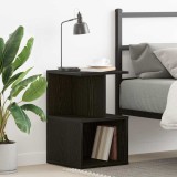 Noptiera vidaXL Negru Stejar 35x35x55 cm din lemn