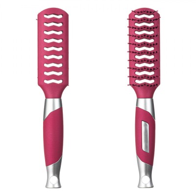 Perie Păr Dreptunghiulară, Plastic, Fucsia Argintiu foto