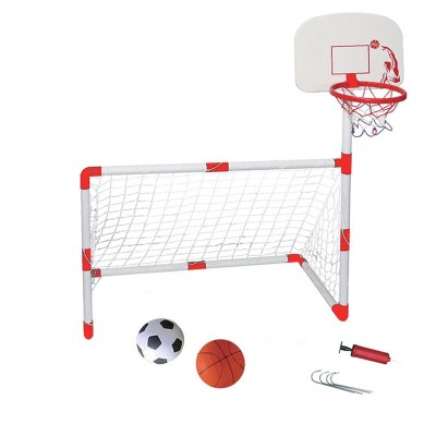 Set Poarta de fotbal si cos de baschet, 100x46x68 cm, mingi si pompa incluse, ATU-080705 foto