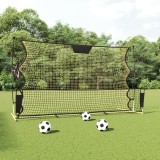 Plasa rebounder fotbal, negru si galben 183x85x120 cm poliester GartenMobel Dekor, vidaXL