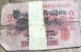 BNKSTR01DE Bancnotă Germania Imperială (WWI) - 2 Mark 1914, Darlehnskassenschein, varianta cu sigiliu rosu
