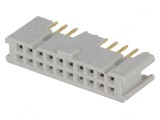 Soclu IDC mamă 20 pini THT aurit 3A 2,54mm