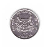 Moneda Singapore 20 cents 2009, stare foarte buna, curata, Asia, Cupru-Nichel
