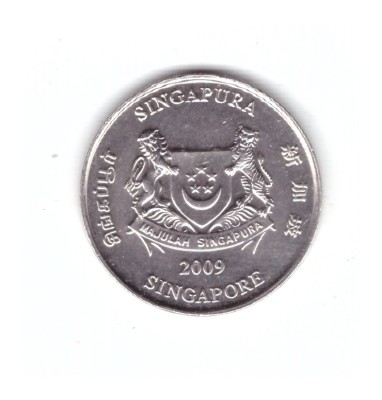 Moneda Singapore 20 cents 2009, stare foarte buna, curata foto