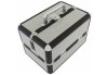 Geantă cosmetice, 5 compartimente, aluminiu/catifea, argintiu, 25x17x 17 cm, Oem