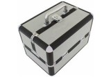 Geantă cosmetice, 5 compartimente, aluminiu/catifea, argintiu, 25x17x 17 cm, Oem
