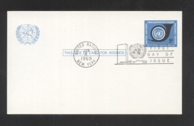 UN New York 1969 UPU Postcard unused FDC UN.262 foto