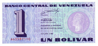Venezuela 1 Bolivar 1989 - P-68 UNC !!! foto