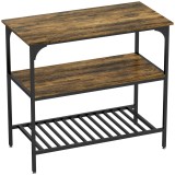 HOMCOM Raft de brutărie, raft de bucătărie cu 3 nivele și cadru din oțel, Maro rustic+Negru | Aosom Romania