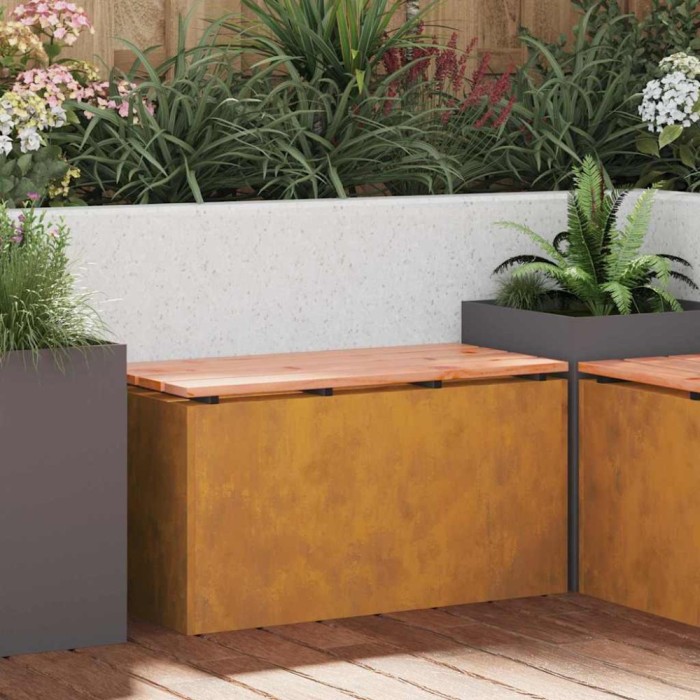 vidaXL Bancă de grădină Ruginit 80 x 40 x 43 cm 874904
