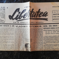 Ziarul "Libertatea, 6 pag, 27 febr 1946, ziar de lupta socialista