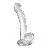 Dildo Realist Crushious Hudini cu Ventuza, TPE, Transparent, 17.5 cm