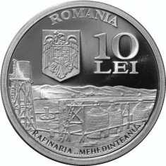 SV * Romania BNR 10 LEI 2007 * 150 ANI DE INDUSTRIE PETROLIERA * ARGINT * PROOF foto
