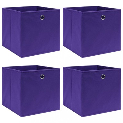 vidaXL Cutii de depozitare 4 buc. violet, 28x28x28 cm, textil nețesut foto