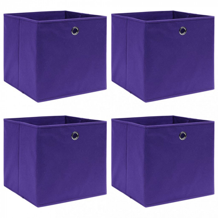 Cutii de depozitare 4 buc. violet, 28x28x28 cm, textil netesut GartenMobel Dekor