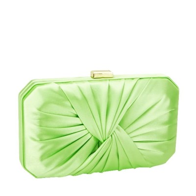 Geanta clutch din saten DYX3335-5 05 Verde mar foto