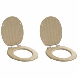 Cumpara ieftin Capacul de toaleta 2 pcs Culoarea Bambusului Deschis 44 x 38 cm