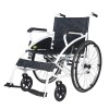 Scaun cu rotile pliabil Maidesite 117B-X, otel, alb/negru - Scaun dizabilitati, persoane cu dizabilitati