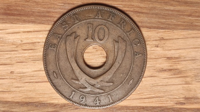 R10 Africa de Est - moneda istorica - 10 cents bronz 1941 - stare f buna - George VI