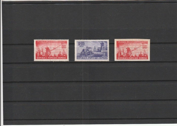 ROMANIA 1950 LP 263 PLANUL DE STAT SERIE MNH NESTAMPILATA