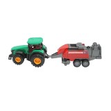 Tractor verde cu remorca, 304x85x83 mm, jucarie pentru copii 3+ ani