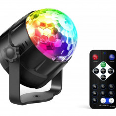 Proiector Disco LED RGB cu Telecomanda, Senzori de Sunet, 7 moduri diferite de