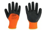 Manusi De Protectie Purga De Iarna Din Poliester Si Bumbac Acoperite Cu Latex Negru Poros Pe Ambele Parti, Marime 10(XL)