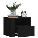 VidaXL Noptiere de perete, 2 buc., negru, 45x30x35 cm