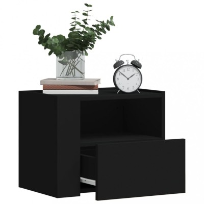 vidaXL Noptiere de perete, 2 buc., negru, 45x30x35 cm 848314 foto