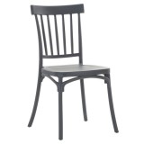 Scaun Stivuibil Mobila Gradina Gri Antracit Plastic 45x47x87 cm