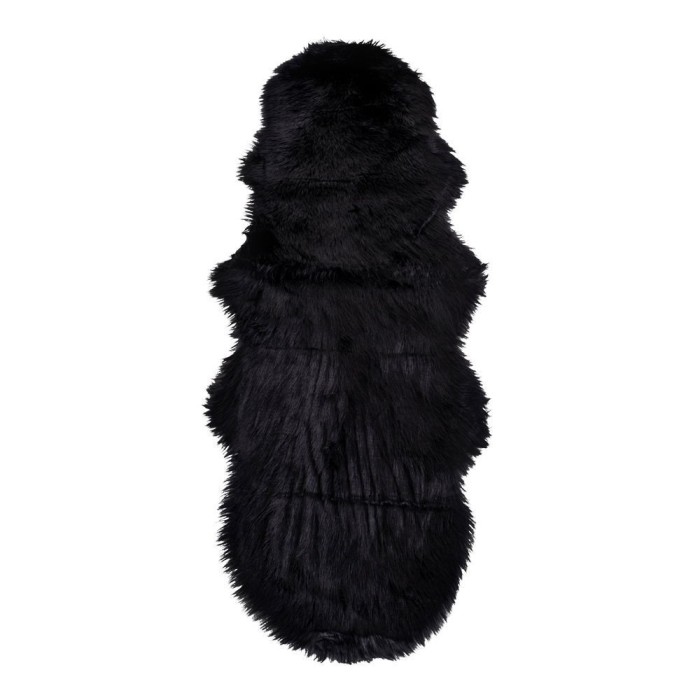 Mesters&eacute;ges b&aacute;r&aacute;nybőr, fekete, 60x180 cm