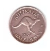 Moneda Australia 1/2 penny 1951 PL, stare buna, curata, Australia si Oceania, Bronz