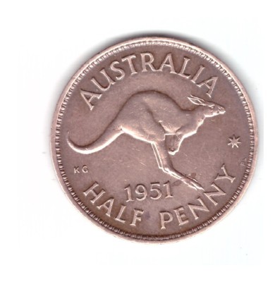 Moneda Australia 1/2 penny 1951 PL, stare buna, curata foto