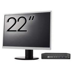 Pachet PC Second Hand HP EliteDesk 800 G2 Mini PC, Intel Core i5-6500 3.20-3.60GHz, 8GB DDR4, 256GB SSD + Monitor 22&amp;quot; NewTechnology Media