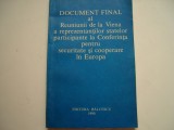 Document final al Reuniunii de la Viena la Conferinta pentru securitate