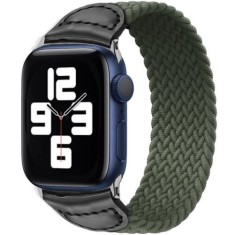 Curea iUni compatibila cu Apple Watch Ultra/SE/8/7/6/5/4/3/2/1, 40mm, Braided Solo Loop, Green