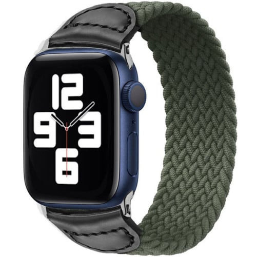 Curea iUni compatibila cu Apple Watch Ultra/SE/8/7/6/5/4/3/2/1, 40mm, Braided Solo Loop, Green