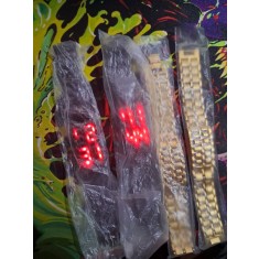 Ceas casual universal cu display digital, Negru lumina albastra,unisex