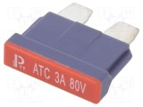 Siguranţă ESKA 3A 80VDC auto 19mm cupru cositorit
