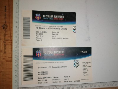 LOT 4 BILET MECI FOTBAL STEAUA - CS CONCORDIA CHIAJNA foto