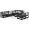 Set mobilier de gradina, 9 piese, negru, lemn masiv de pin