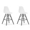Set 2 scaune de bucatarie/bar, Artool, Lamal, PP, lemn, alb si negru, 54x55x107.5 cm