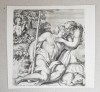 Annibale Carracci " Diana si Endymion" gravura veche sec 1657, Istorice, Cerneala, Realism