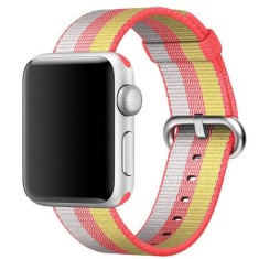 Curea iUni compatibila cu Apple Watch Ultra/SE/8/7/6/5/4/3/2/1, 38mm, Nylon, Woven Strap, Rainbow